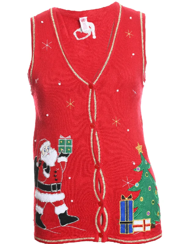 outdoor adventure coatSanta Claus Christmas Sweater Vest - S