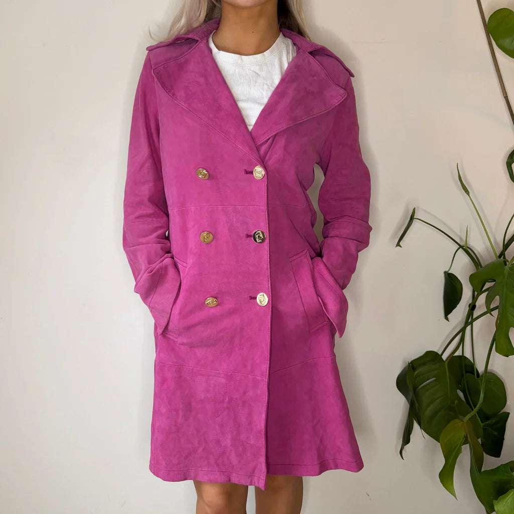 insulated coatLiu Jo Suede Jacket - Medium Pink Leather