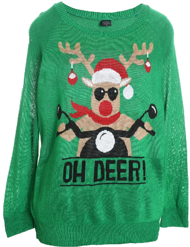 cozy fleece coatReindeer Christmas Jumper - XL