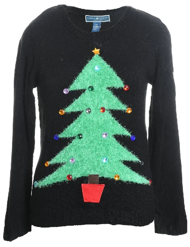 padded coatBlack Christmas Jumper - XL