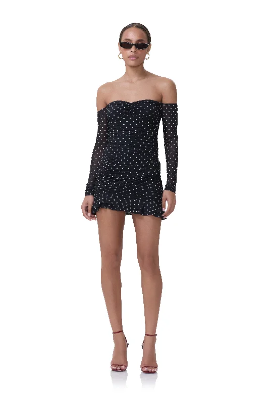 puff sleeve dressAdrian Dress - Noir Dot