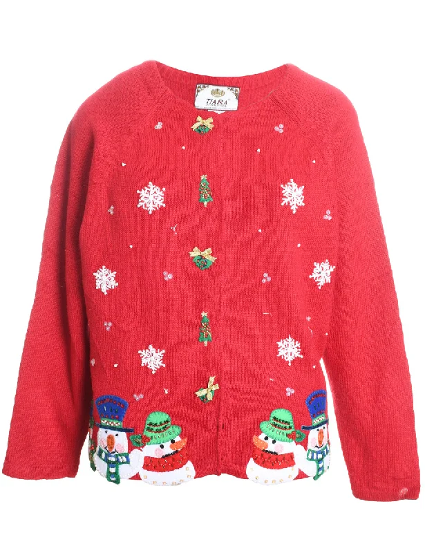 lightweight outerwearSnowman Christmas Cardigan - M