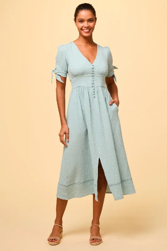 office dressOlga Cheesecloth Dress | Aqua