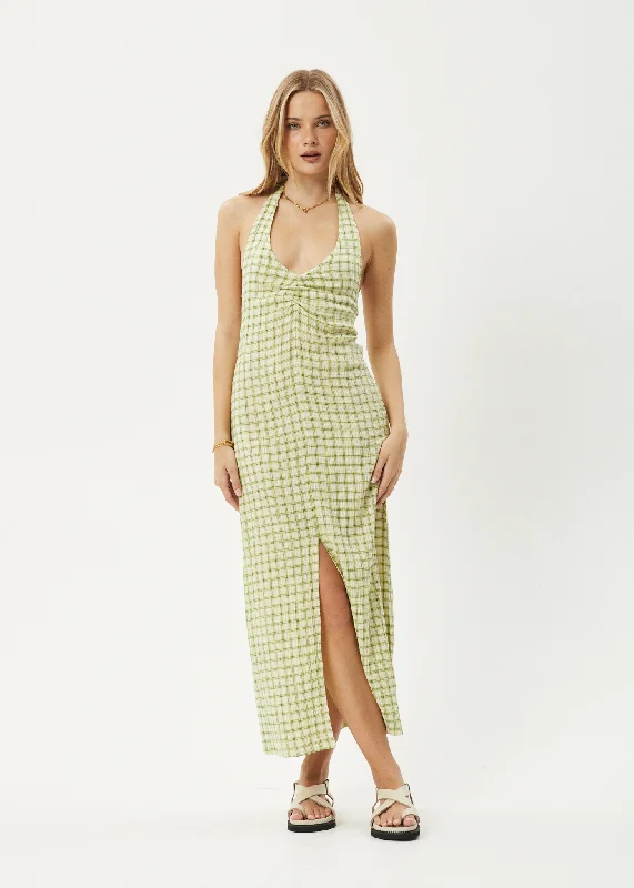 office dressAFENDS Womens Darcy - Check Maxi Dress - Lemongrass Check