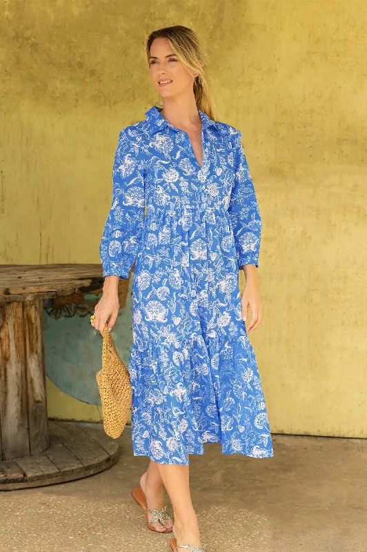 flowy maxi dressLara Shirt Dress | Camilla Blue/White