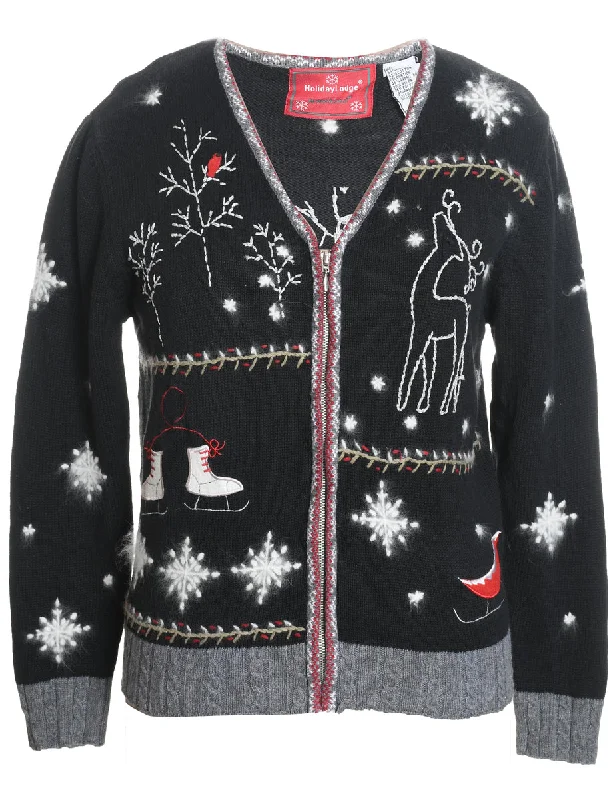 wool-blend coatFestive Print Christmas Cardigan - S