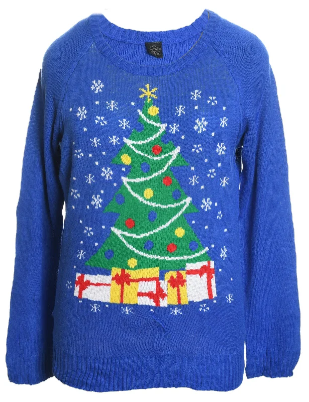 wool coatBlue Christmas Jumper - XL