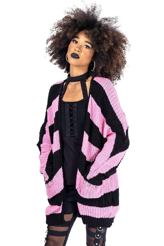 tailored coatIn A Daze Cardigan [BLACK/PINK]