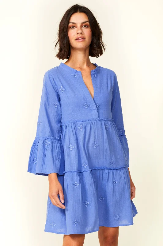 minimalistic dressCristina Embroidered Kaftan | Marina Blue