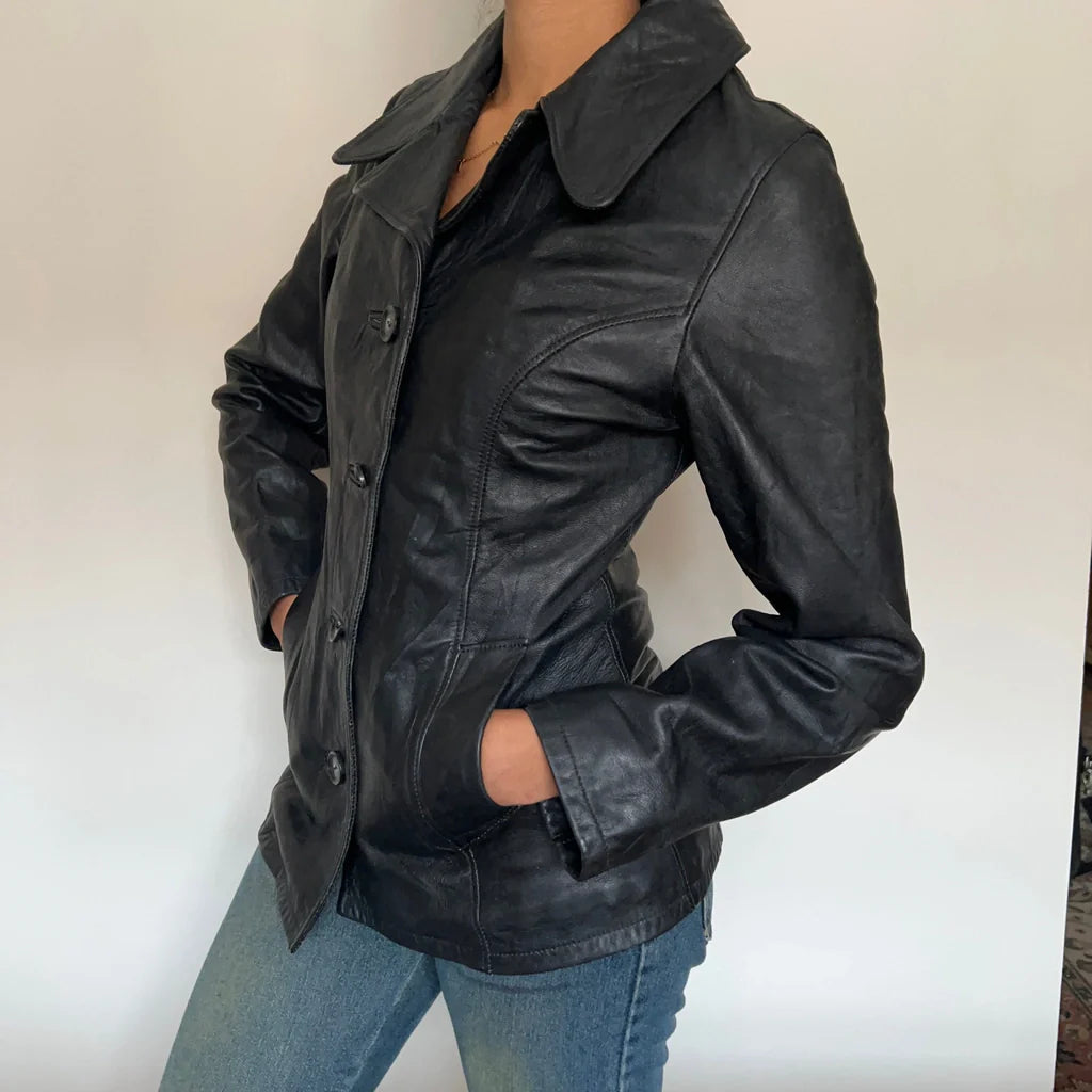 chic outerwearL'Iimkoms Leather Jacket - Small Black Leather