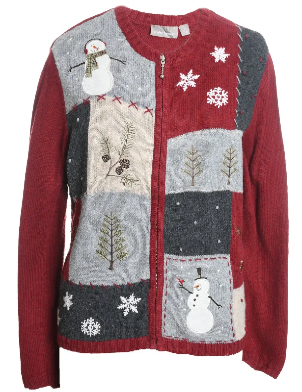 soft shell coatSnowman Christmas Cardigan - L