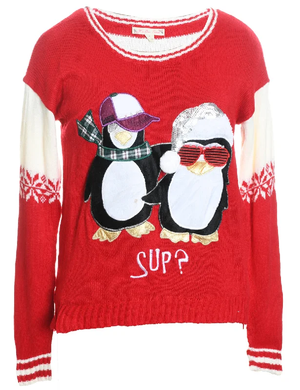 relaxed fit coatPenquin Christmas Jumper - S