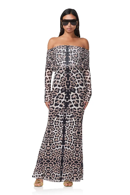 floral wrap dressThelma Maxi Dress - Placed Leopard