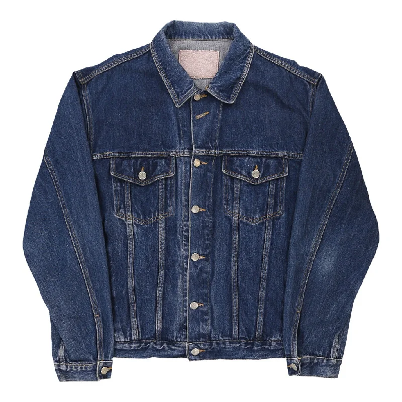 cold weather coatCotton Belt Denim Jacket - Medium Dark Wash Cotton