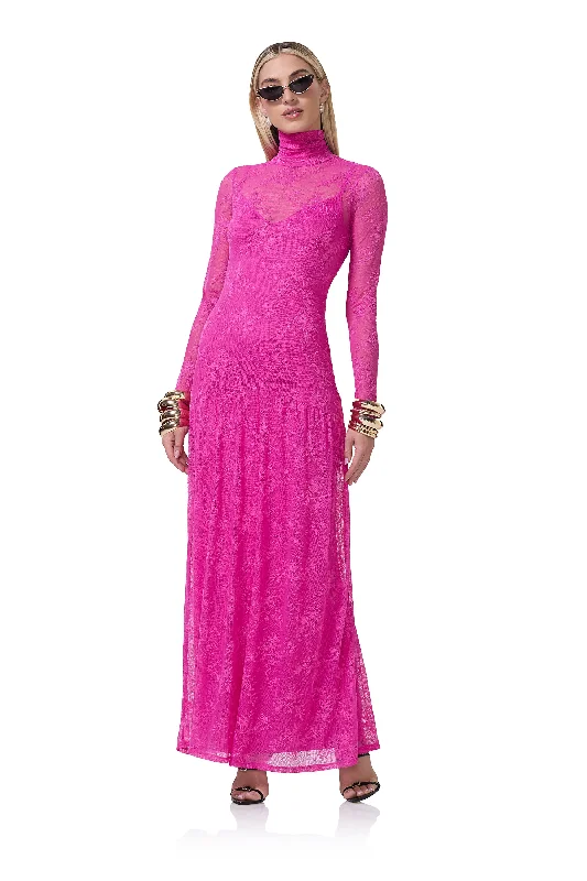 vintage-inspired dressAmala Lace Dress - Cosmo Pink