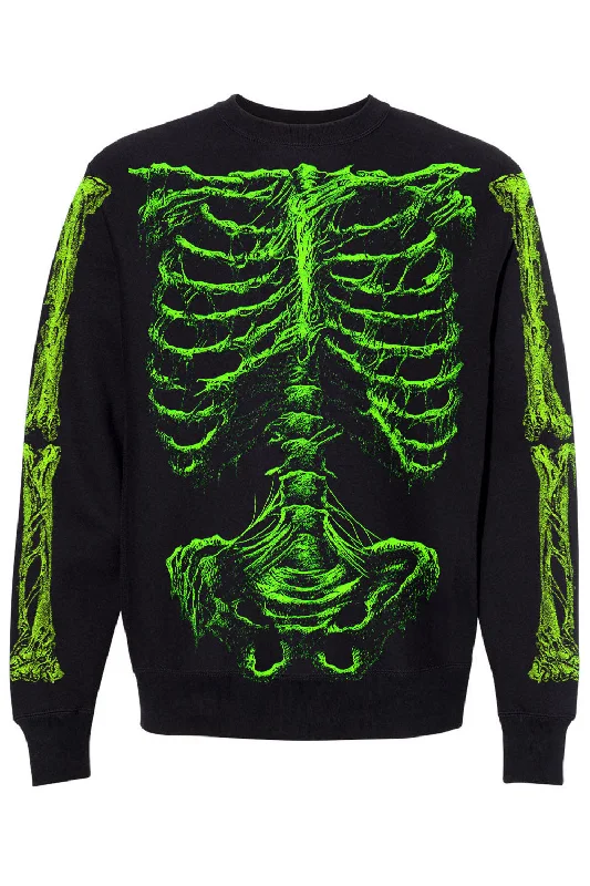 windbreaker jacketZombie Rot Skeleton Sweatshirt [Monster Green]