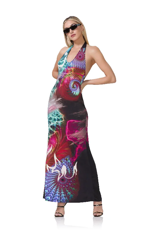 high-waisted dressRue Maxi Dress - Water Abstract