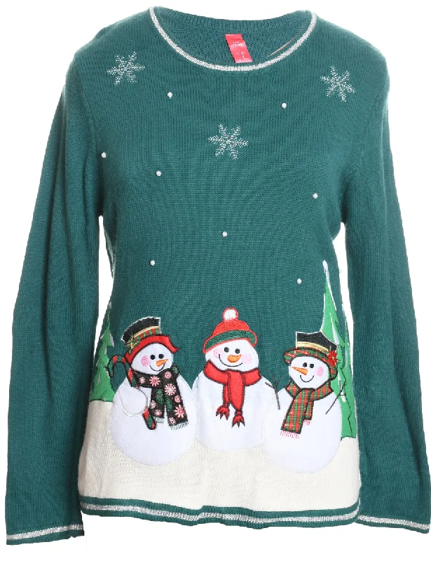 padded puffer coatSnowman Green Knit Christmas Jumper - L