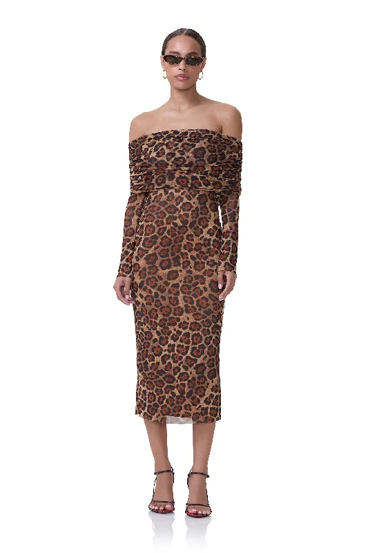 chic slip dressCornelia Midi Dress - Cocoa Leopard