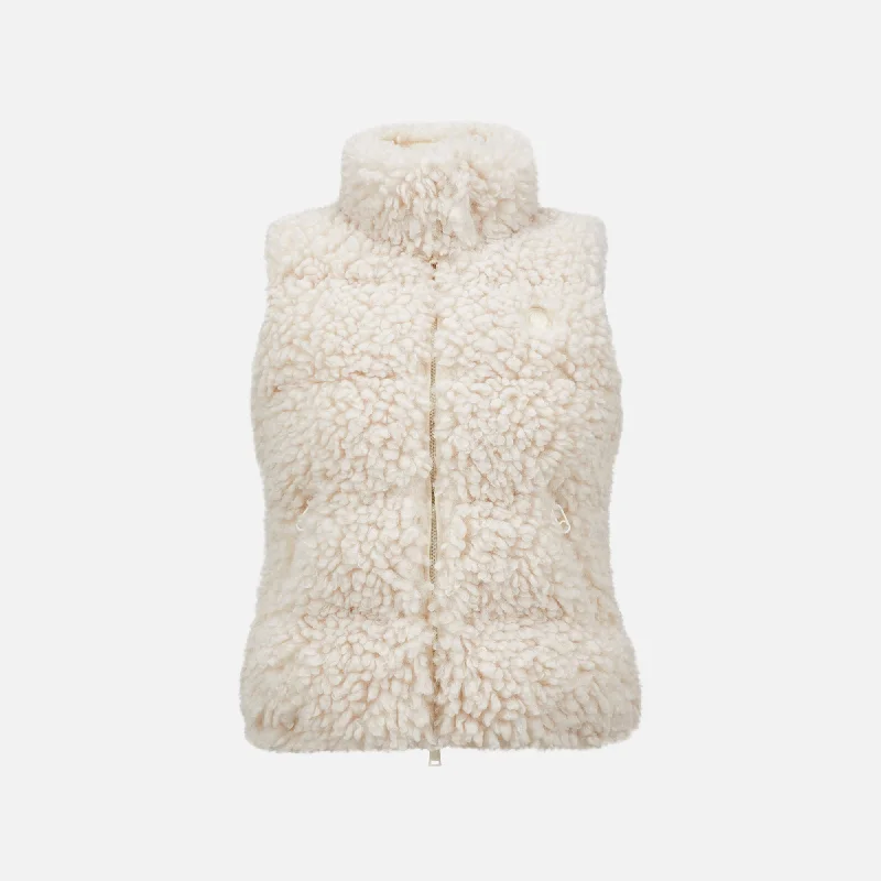 premium puffer coatMoncler Wourl Teddy Down Vest - White