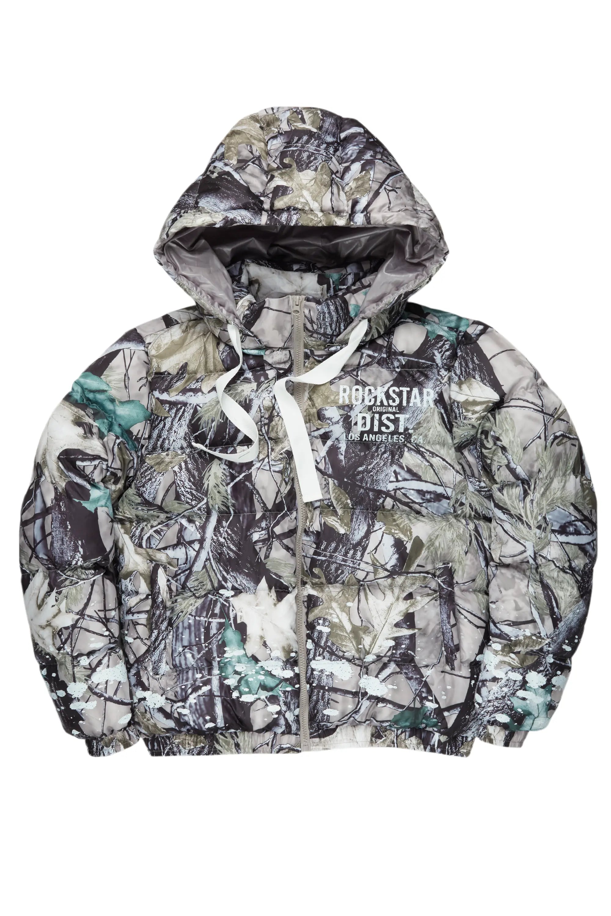 trendy bomber coatArt Dist. 2.0 Tree Camo Puffer Jacket