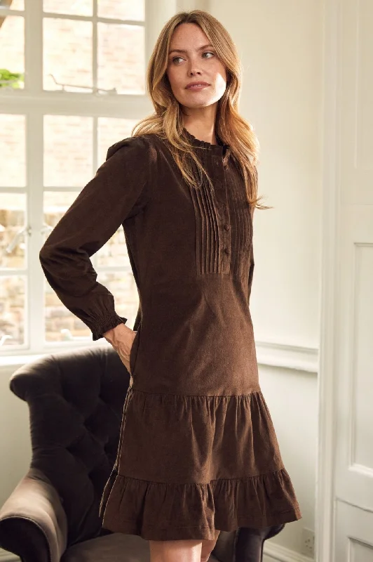 party-ready dressStema Short Corduroy Dress | Chocolate