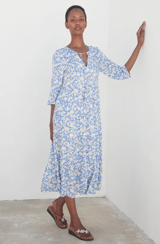 chic slip dressEmma EcoVero™ Midi Dress | Pale Blue/White