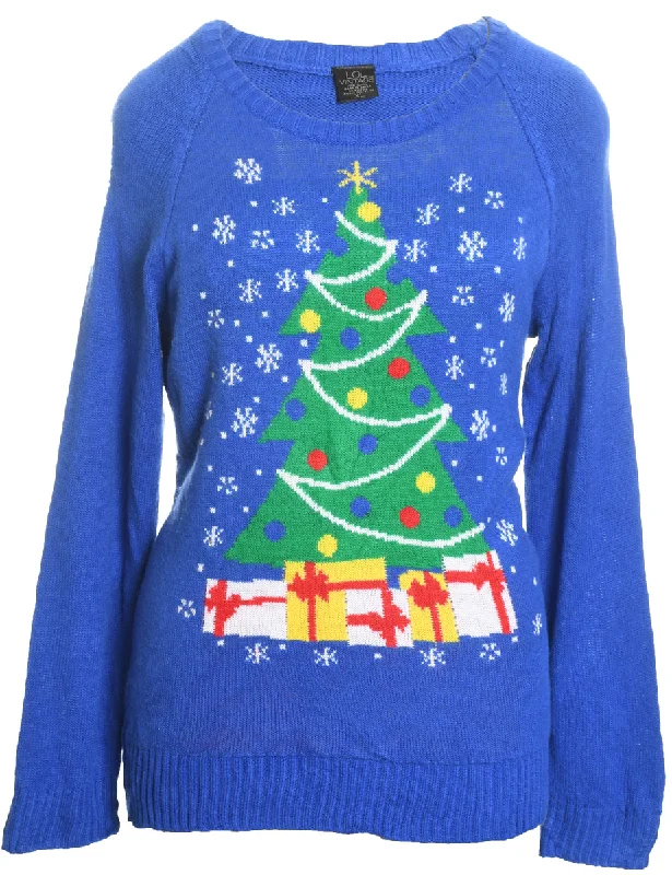 vintage coatChristmas Tree Print Jumper - XL