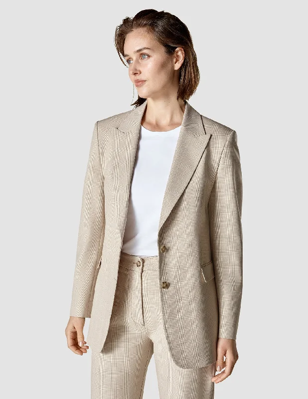 fitted trench coatEssential Blazer Toffee Check