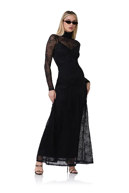 elegant maxi dressAmala Lace Dress - Noir